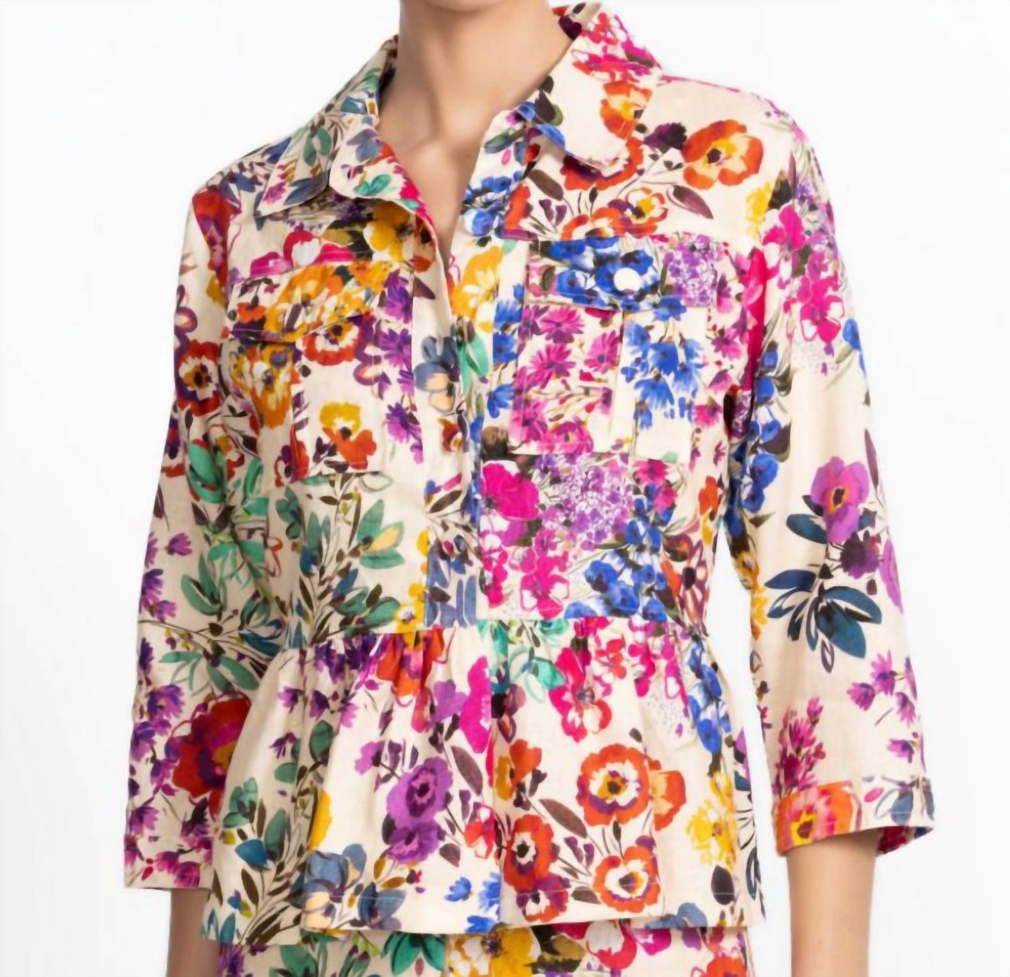 Johnny Was - Evalon Peplam Linen Jacket