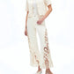 Bayeas - Embroidered High Rise Wide Leg Pants