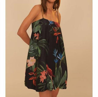 Farm Rio - Midnight Macaw Fiesta Sleeveless Mini Dress