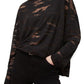 AllSaints Rita Devore Semisheer Blouse in Black, Size Small