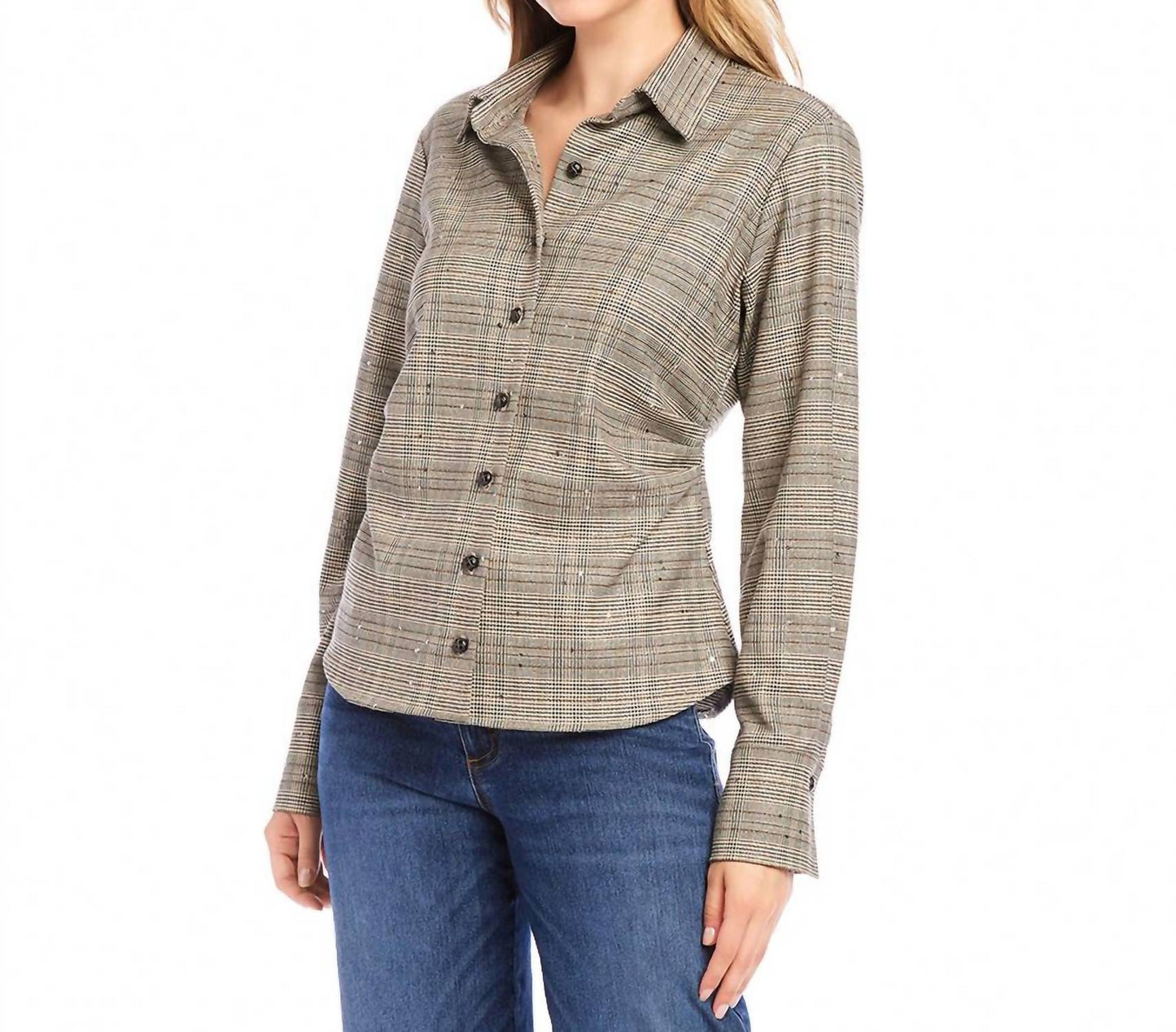 Karen Kane - Sequin Side-Pleat Shirt