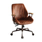 Brancaster Aluminum Top Grain Leather Office Chair - Coffee