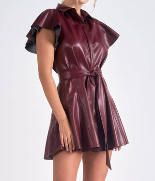 Elan - Faux Leather Mini Dress