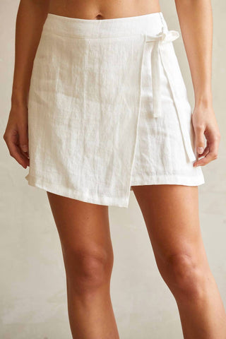 Crescent - Adelle Linen Wrap Mini Skort