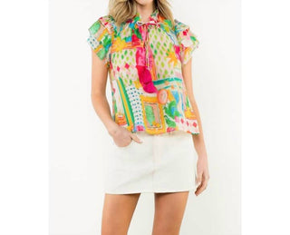 Thml - Flutter sleeve floral top