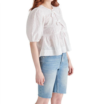 Steve Madden - Eyelet Tie Front Blouse