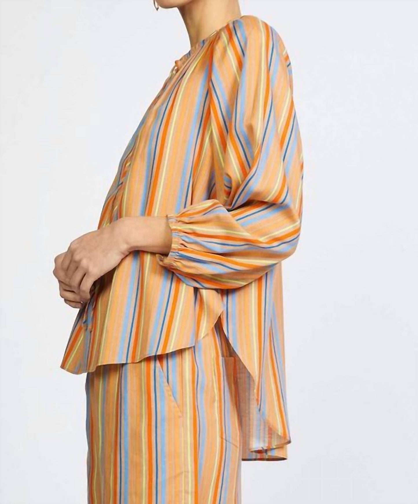 Current Air - Multi Stripe Round Neck Blouse