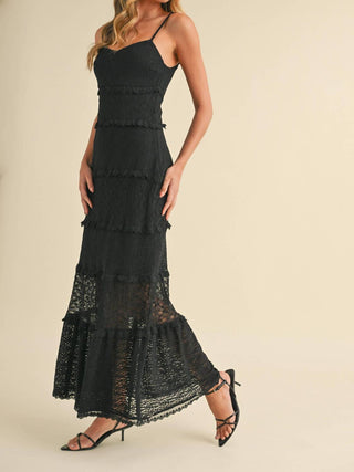 Klesis - Gracia Tiered Ruffled Lace Maxi Dress