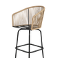 Outdoor Bar Stools Set of 4 with Armrests and Backrest