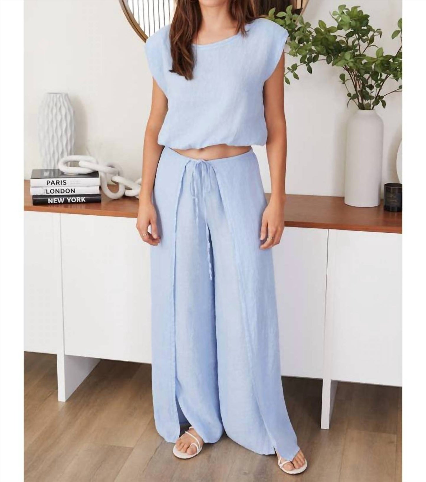 Milio Milano - Linen cropped blouson top