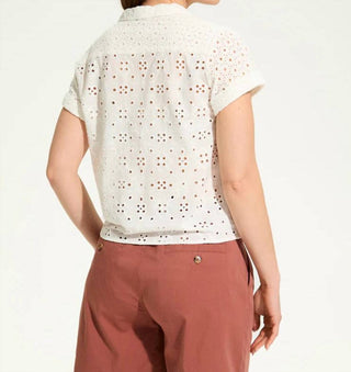 Fdj - Eyelet Lace Short-sleeve Top