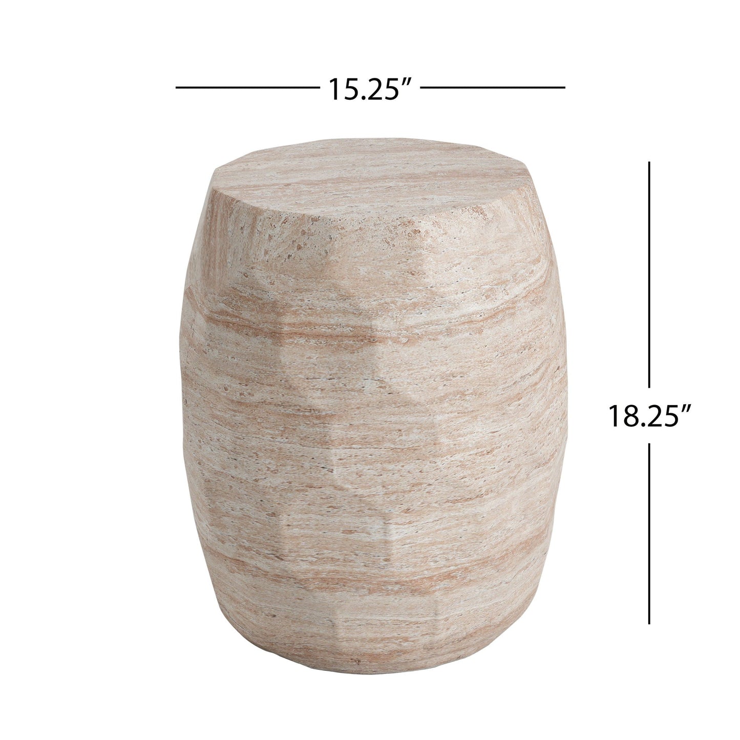 Travertine Lightweight Concrete Side Table