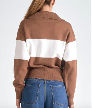 Elan - STRIPE CREWNECK SWEATER