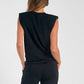 Elan - CREWNECK CAP SLEEVE TWIST TOP