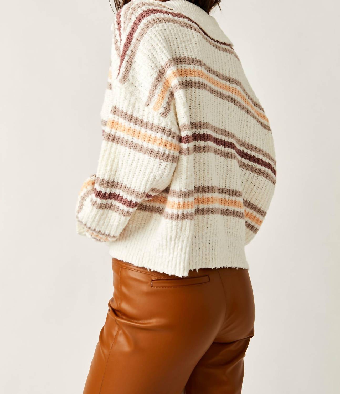 Free People - Kennedy Long Sleeve Collared Pullover Sweater