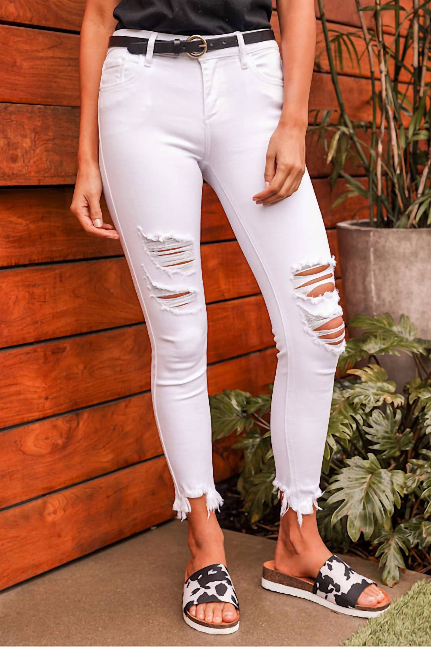 Hidden - Amelia Distressed Denim High Rise Skinny Jeans