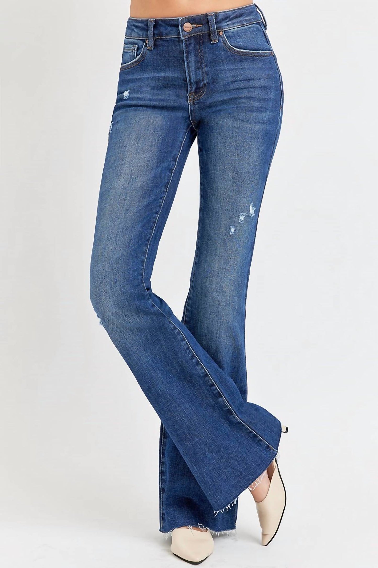 Risen - Mid-Rise Flare Long Jeans