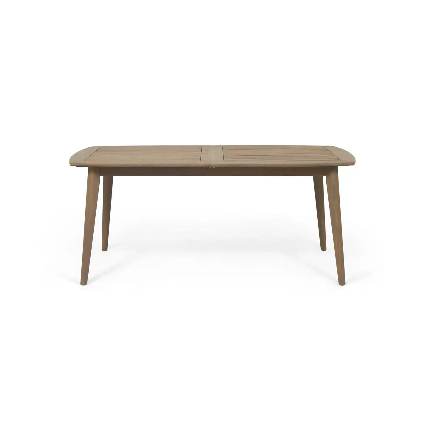 Placidity Outdoor Expandable Dining Table with Slatted Tabletop and Tapered Legs