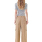 Ganni - Herringbone Canvas Mid Waist Trousers