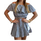 Meet Me In Santorini - Gingham Off Shoulder Top