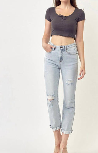 Risen - Mid Rise Vintage Straight Leg Jeans