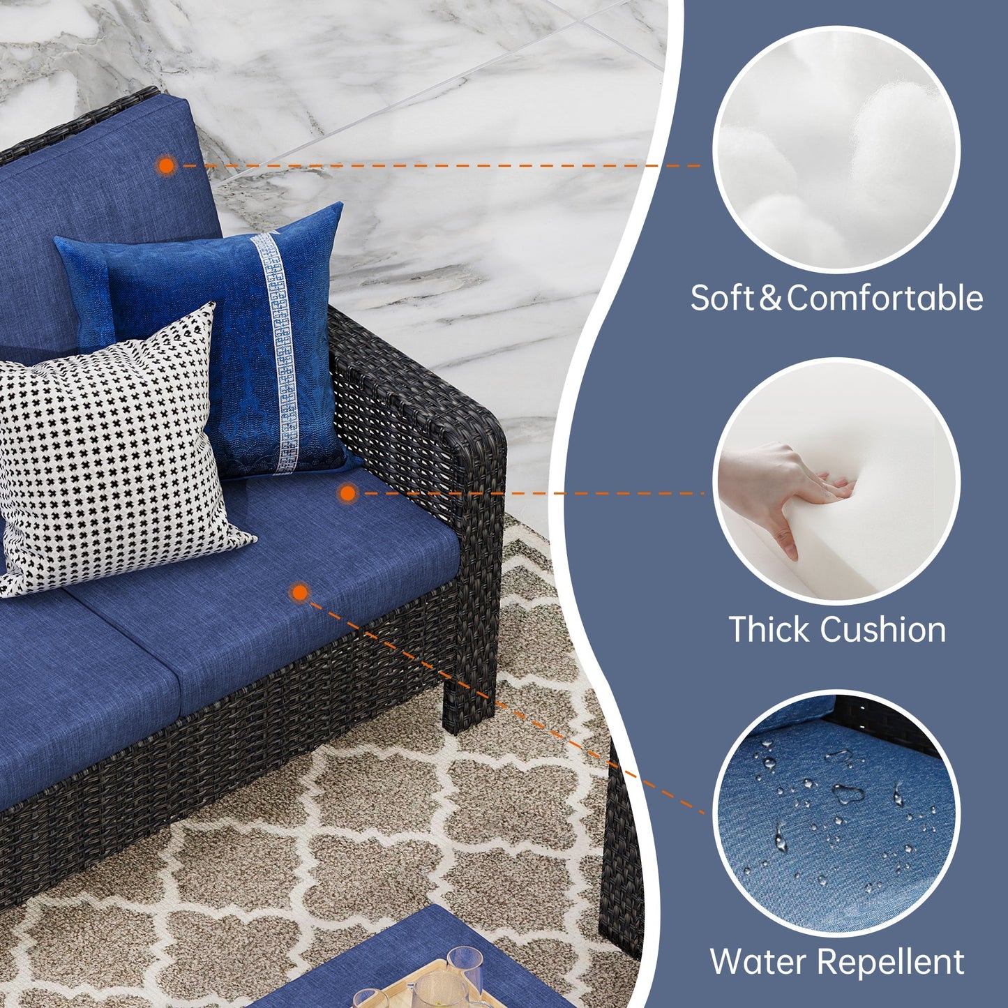 TL A Three-Seater Sofa and Outdoor Seating Set