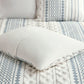 King/Cal King Cotton Printed Duvet Cover Set with Chenille