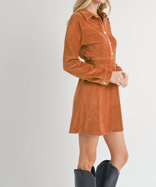 Sadie & Sage - Morrison Cord Shirt Mini Dress