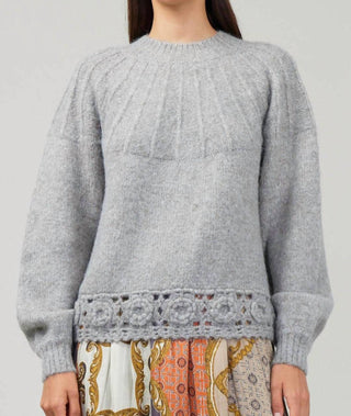 Current Air - Warm Crochet Trim Sweater