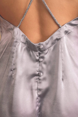 Free People - intimately Darling Mini Slip Dress Lavender Satin Rhinestone