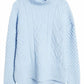 Nordstrom - Wool Blend Blue Mock Neck Cable Knit Oversized Sweater