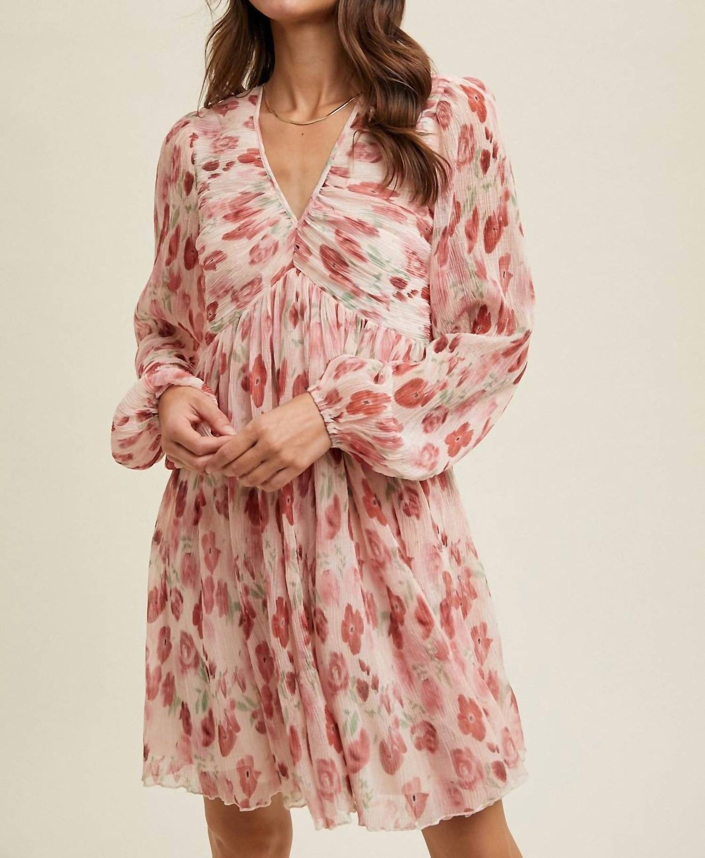 Wishlist - Floral Chiffon Plisse Dress