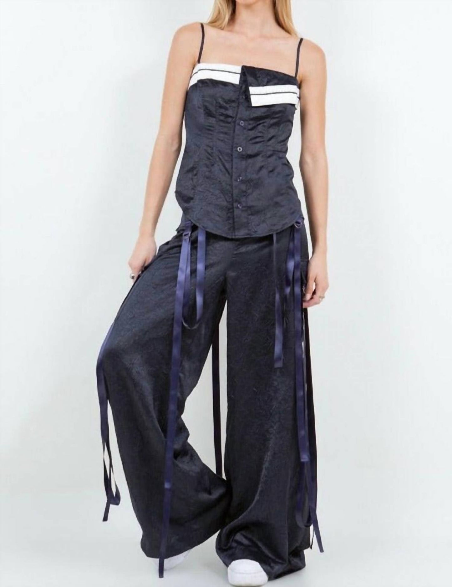 Whiteroom+Cactus - Satin Crinkle Multi Strap Trousers