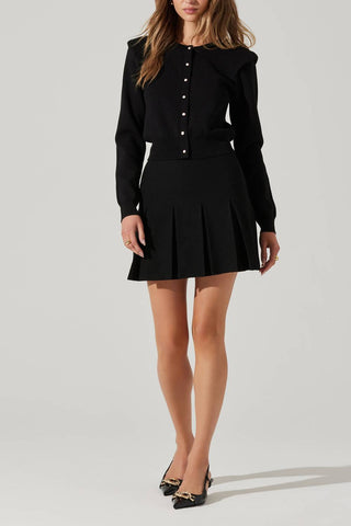 Astr - Denisa Faux Pearl Button Cardigan