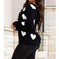 Julia Rose - Stephanie V Neck Heart Sweater