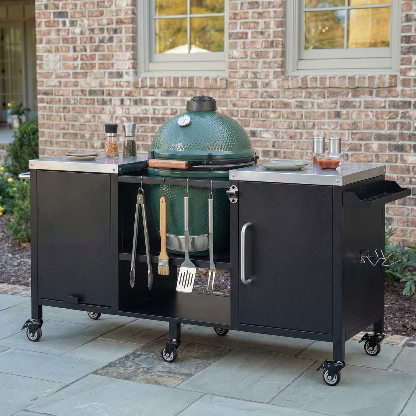 K&K 72.4' Large Grill Table for Big Green Egg
