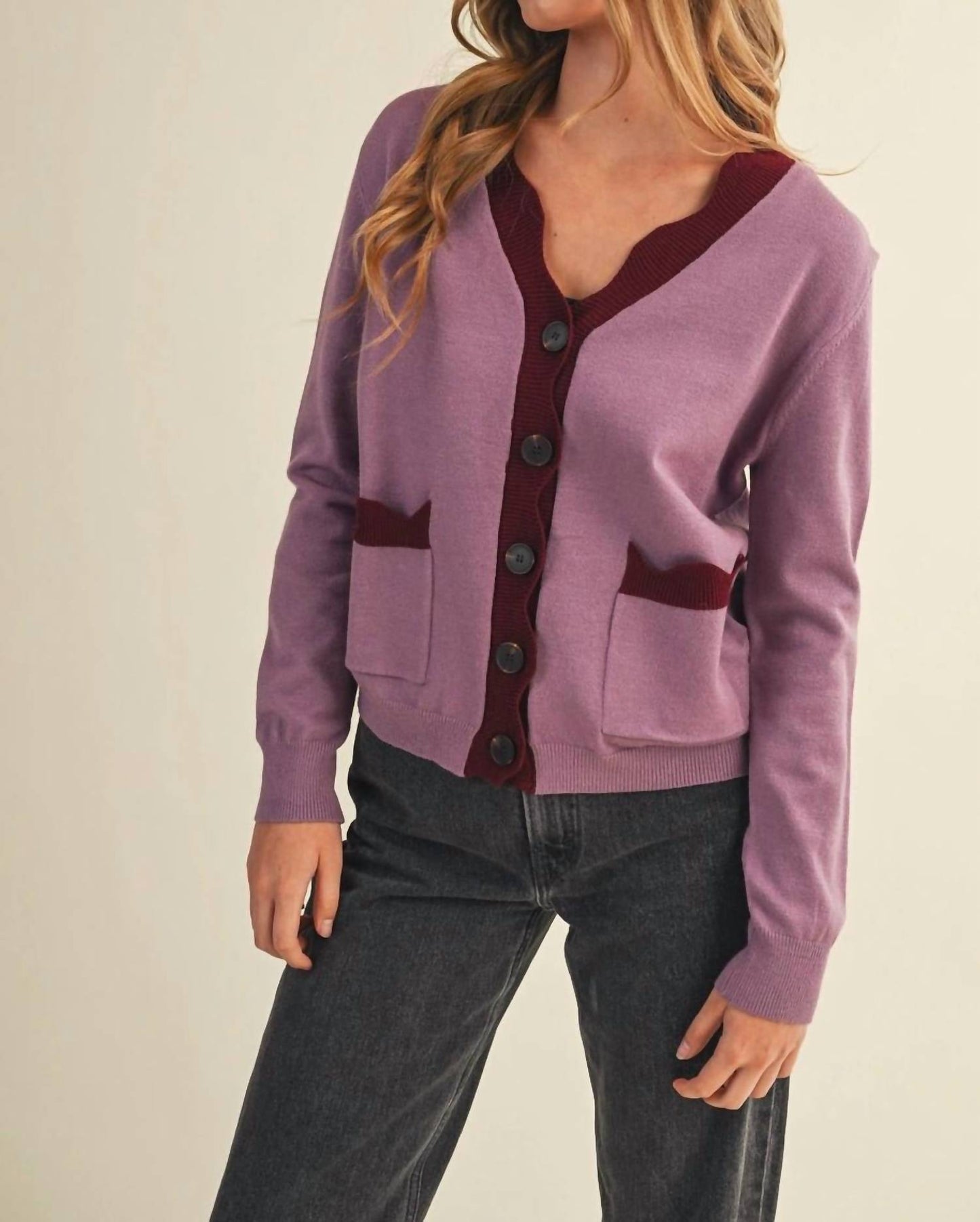 &Merci - Scalloped Sweater Cardigan