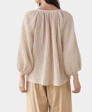 Amente - Textured Peasant Blouse