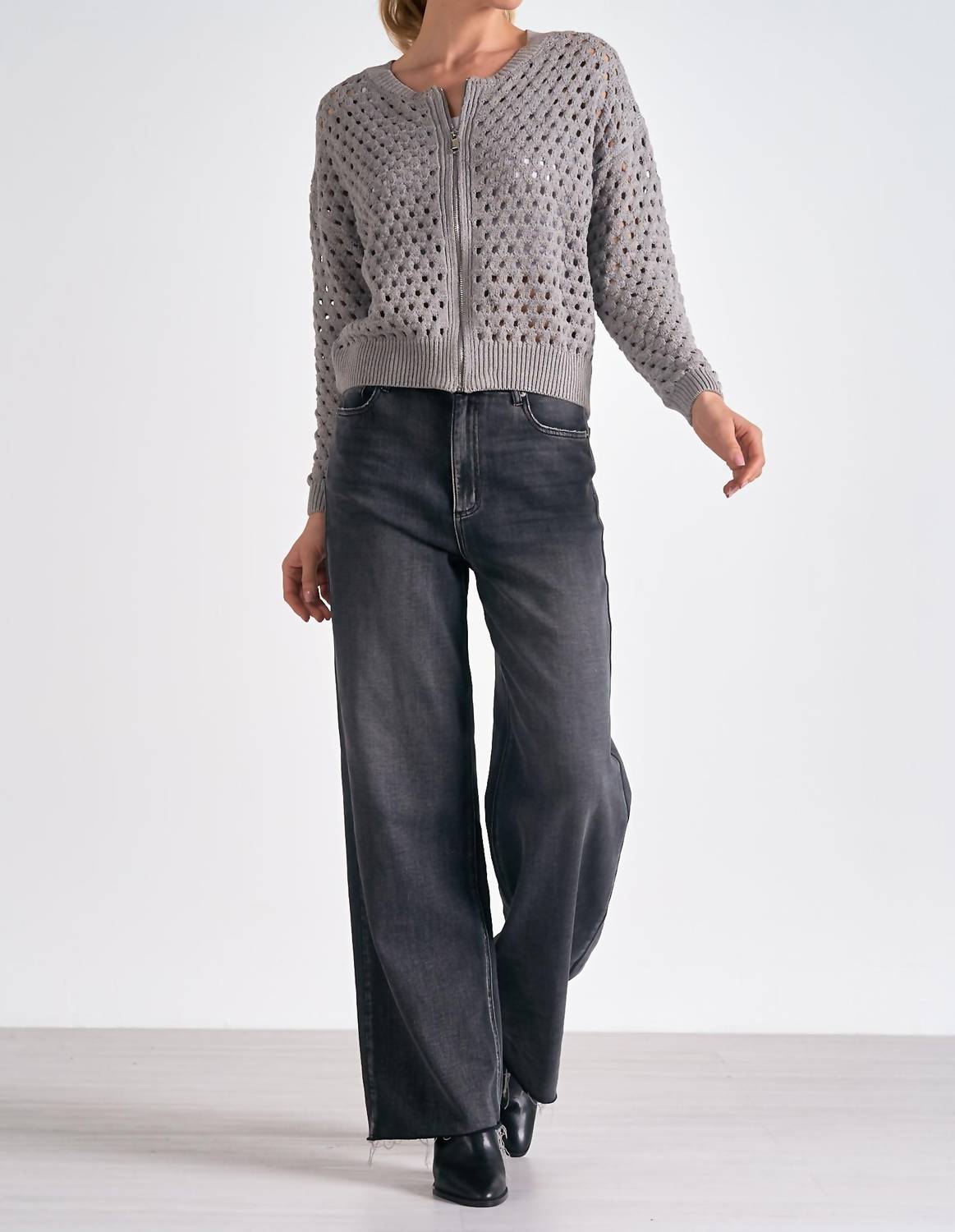 Elan - Zip-up Sweater Cardigan