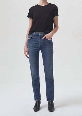 Agolde - Riley Long High Rise Straight Jean - Stretch