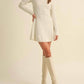 Klesis - Mock Neck Long Sleeve Fit-and-flare Mini Dress