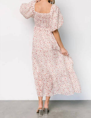 Baevely By Wellmade - Molly Floral Puff Sleeve Maxi Dress