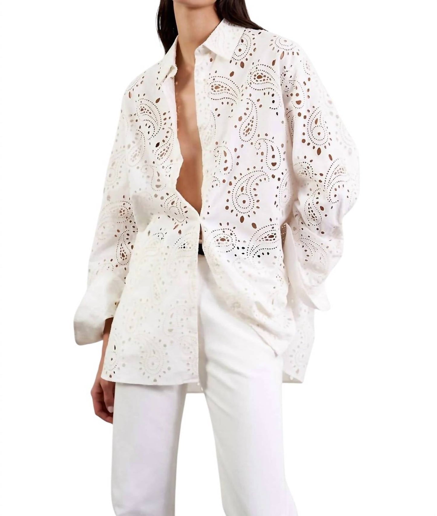 Nili Lotan - MAEL EMBROIDERED POPLIN SHIRT