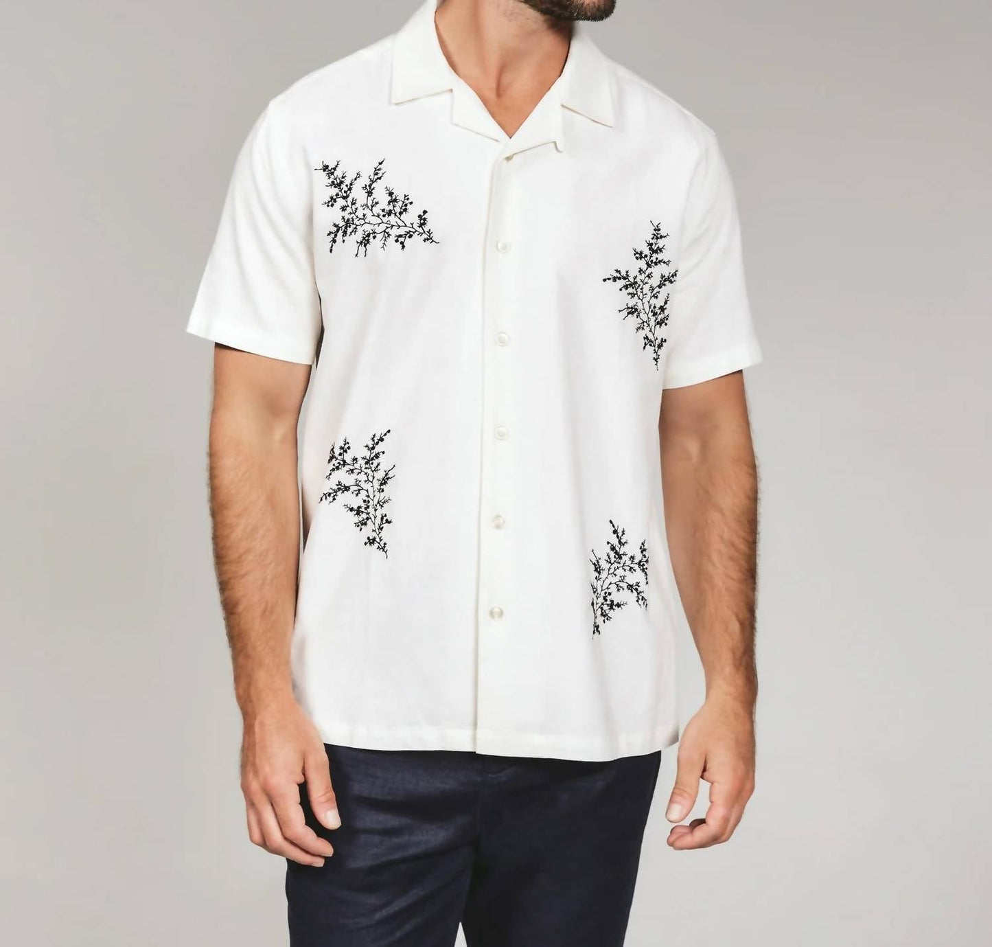7Diamonds - Heath Linen Camp Shirt