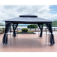 13 x 10 Ft Patio Gazebo Tent with Ventilated Double Roof and Mosquito Net