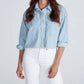Askk Ny - Stripe Cropped Nantucket Shirt