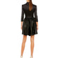 Mac Duggal - Satin 3/4 Sleeve Fit And Flare Blazer Dress