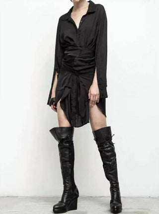 Free People - Pre-loved Jedda Fabric Wedge Over Knee Leather Boot