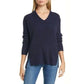 Nordstrom - Signature V Neck Tweed Cashmere Sweater