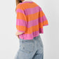 White + Warren - Cashmere Cropped Striped Polo Sweater